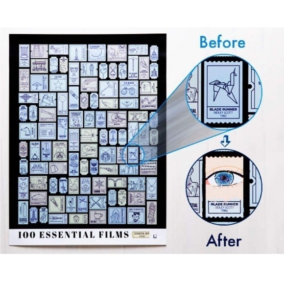 Essential Film Scratch Off Chart A Memento Poster for Movies w/ Scratch-Off foil - Picture 2 of 5